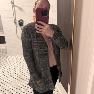 Bellini Heather Gray Knit Cardigan Luxurious